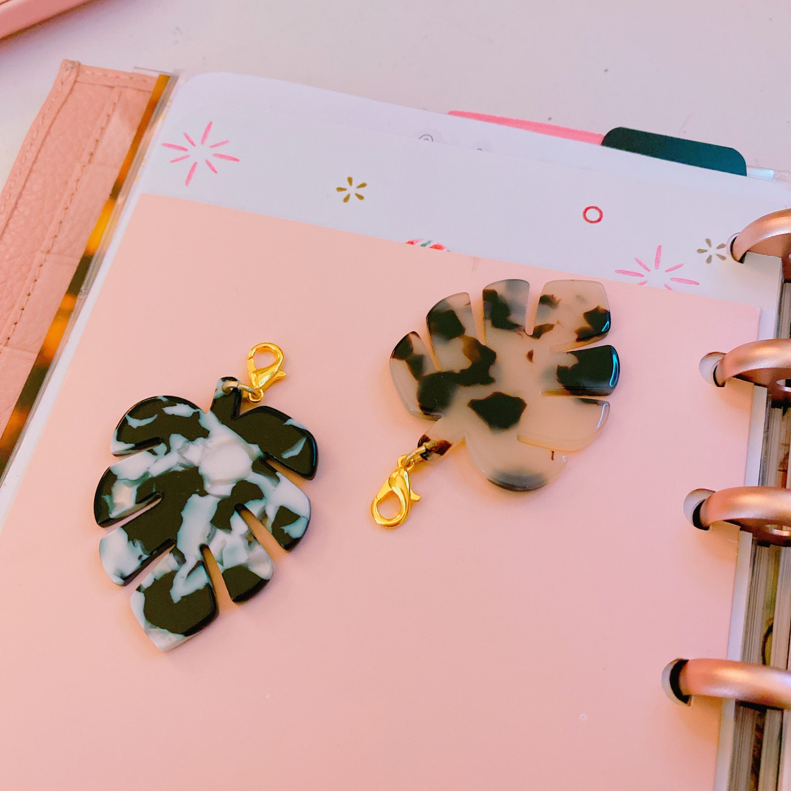 Tortoiseshell Monstera Paper Clips or Charms - Image 6