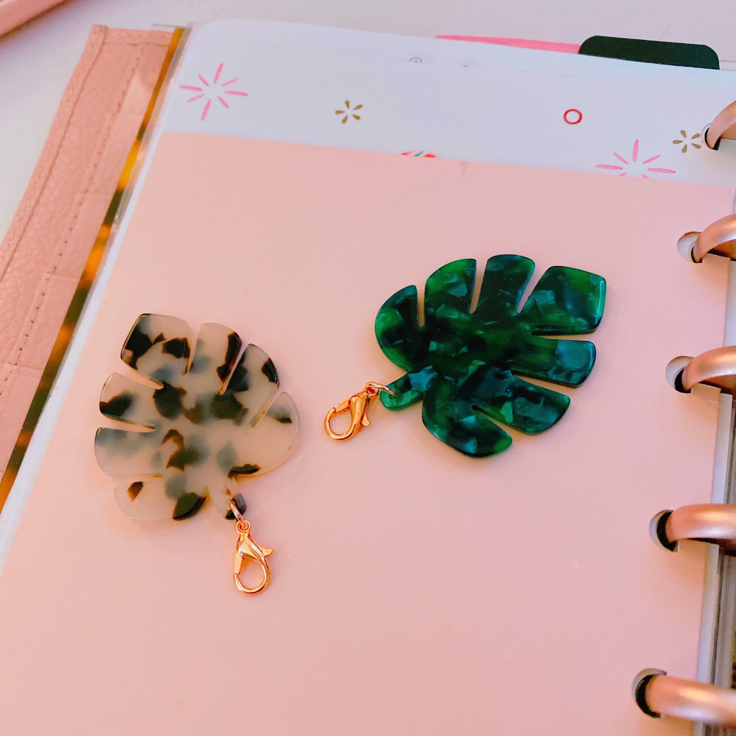 Tortoiseshell Monstera Paper Clips or Charms - Image 7