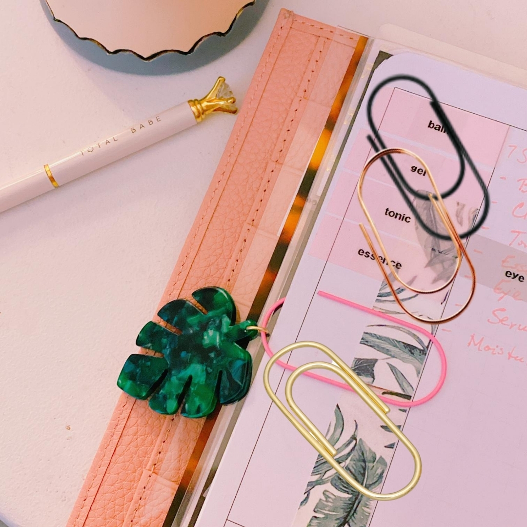 Tortoiseshell Monstera Paper Clips or Charms - Image 4